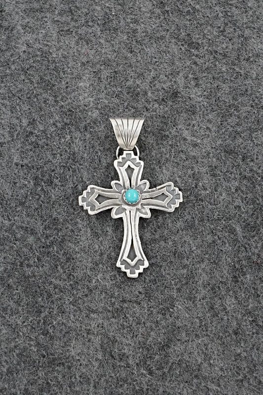 Turquoise & Sterling Silver Pendant - Robertson Martinez