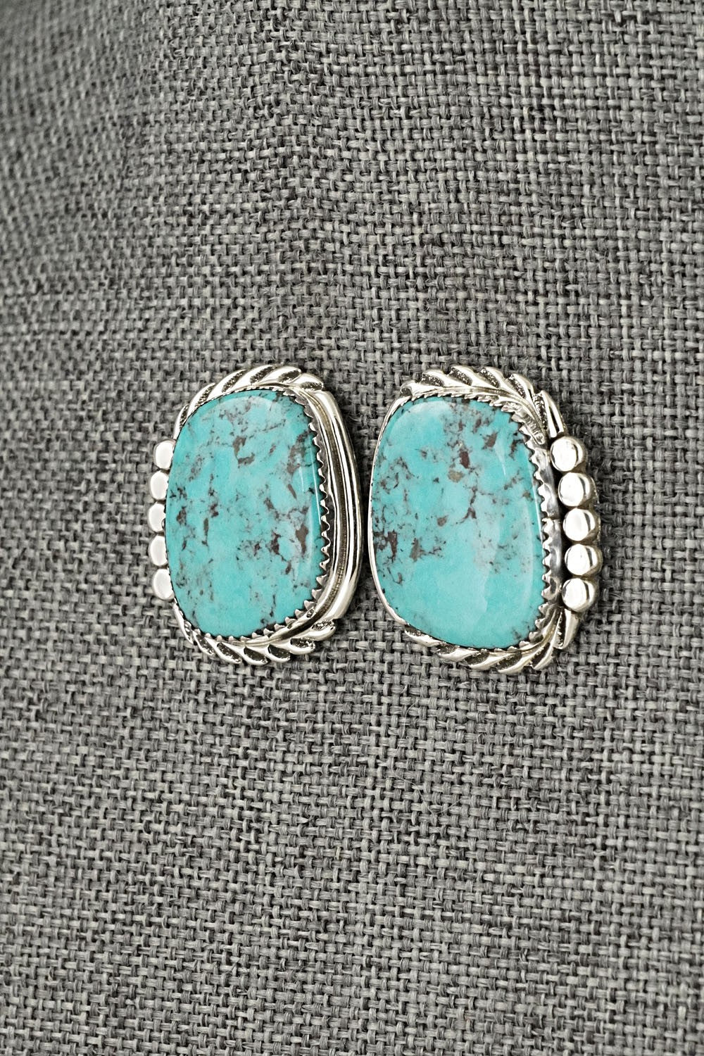 Turquoise and Sterling Silver Earrings - Delores Cadman