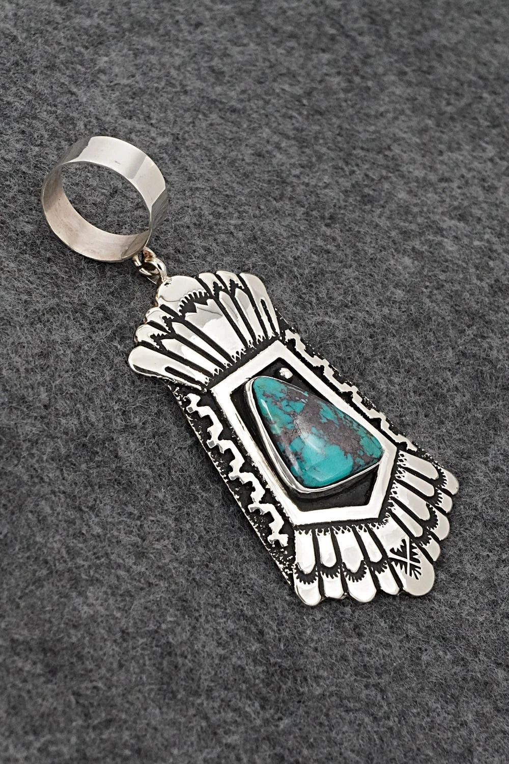 Turquoise & Sterling Silver Pendant - Rosita Singer