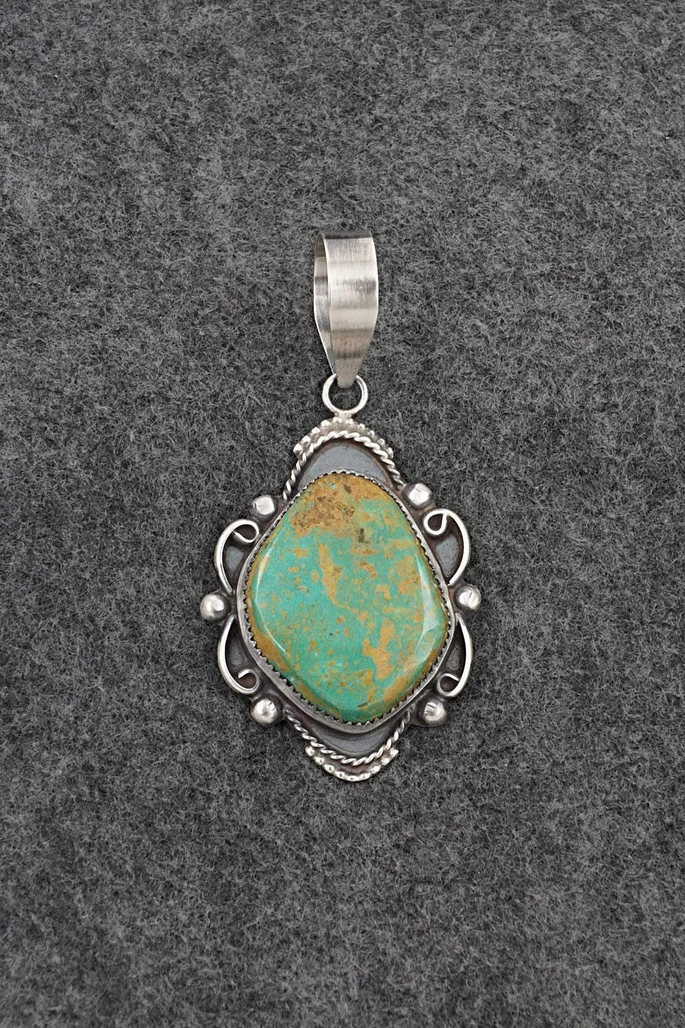 Turquoise & Sterling Silver Pendant - Leslie Nez