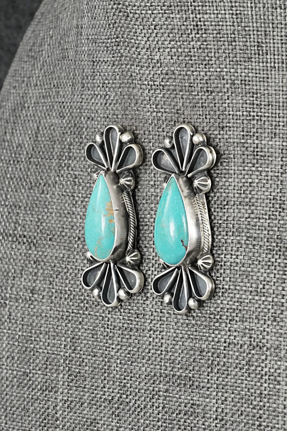 Turquoise & Sterling Silver Earrings - Bobby Johnson