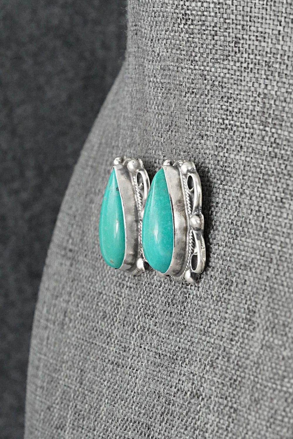 Turquoise & Sterling Silver Earrings - Kobe Martinez
