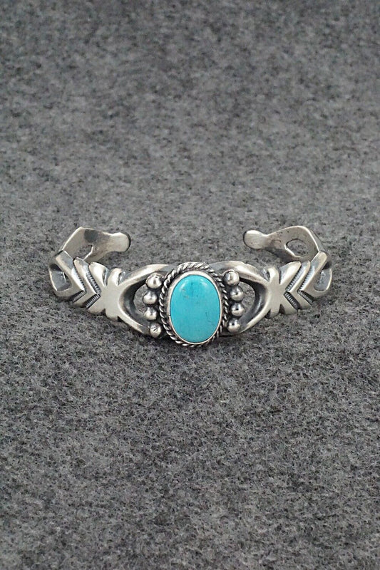 Turquoise & Sterling Silver Bracelet - Harrison Bitsue