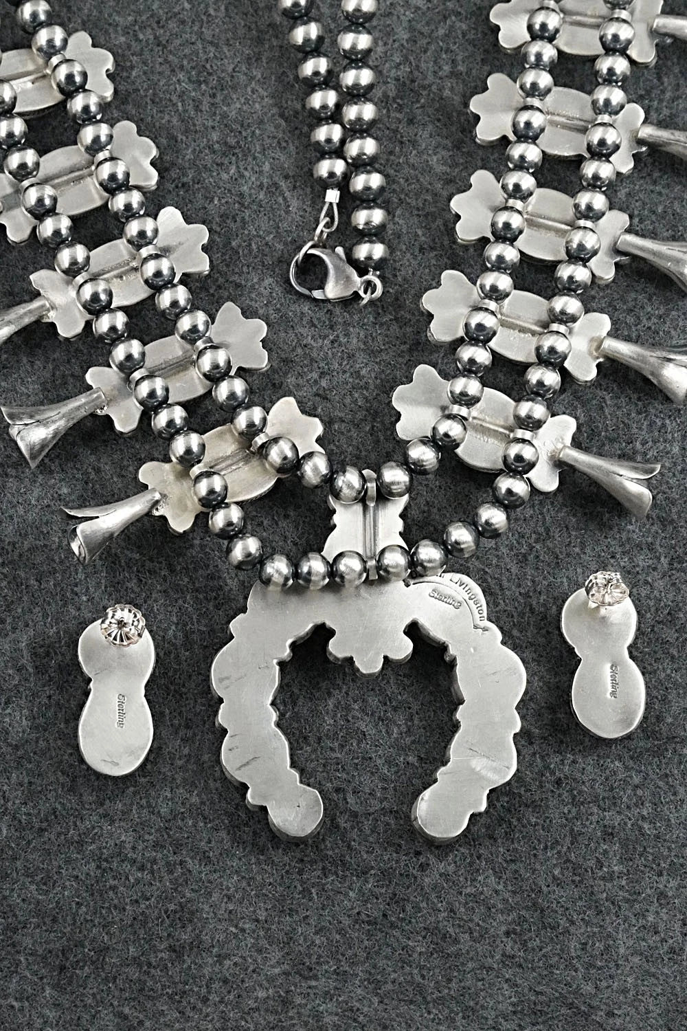 Turquoise & Sterling Silver Squash Blossom Set - Darrin Livingston