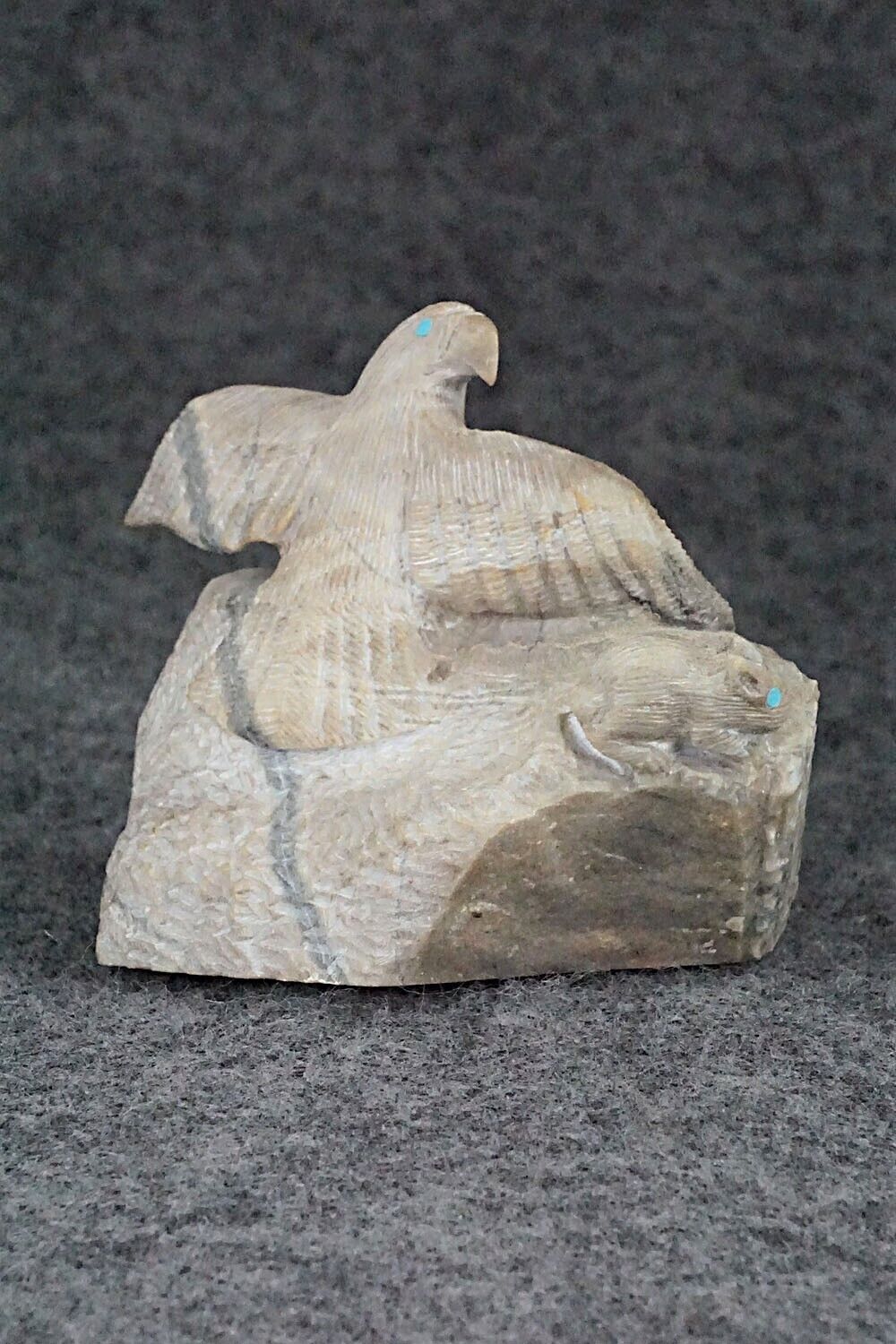 Eagle and Rabbit Zuni Fetish Carving - Colin Weeka