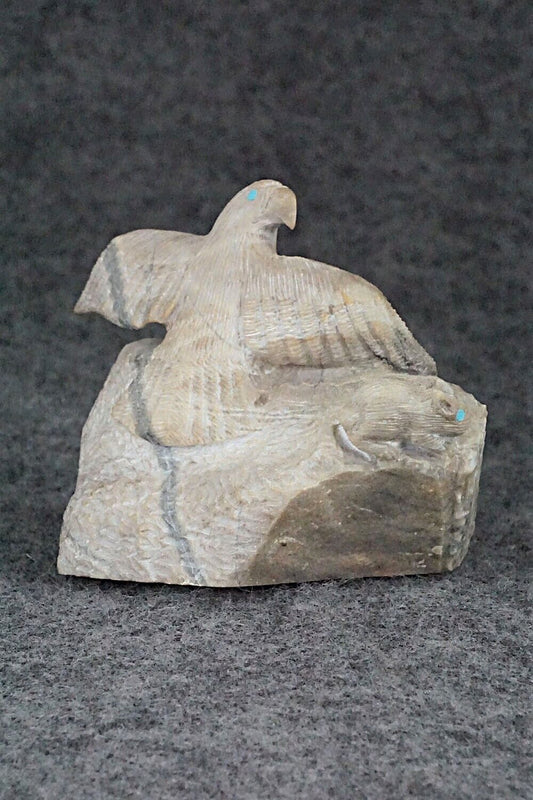 Eagle and Rabbit Zuni Fetish Carving - Colin Weeka