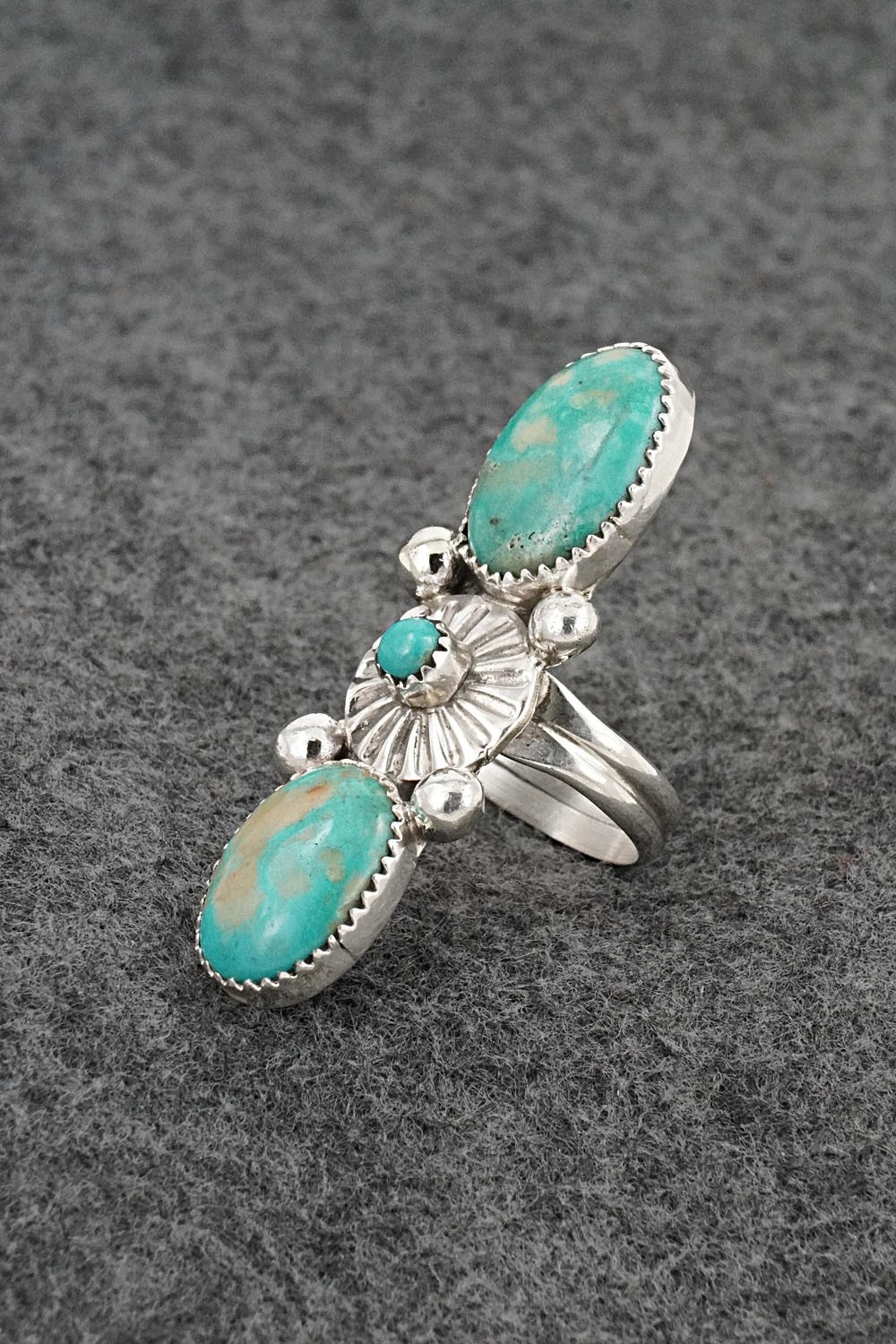 Turquoise & Sterling Silver Ring - Priscilla Reeder - Size 8