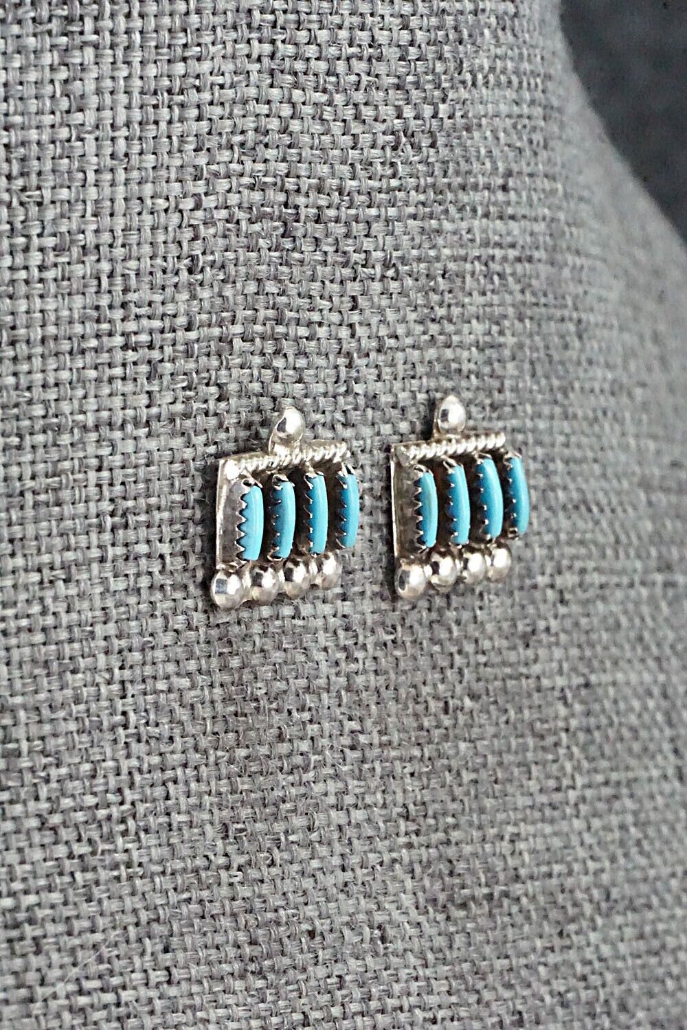 Turquoise & Sterling Silver Necklace and Earrings Set - Philander Gia