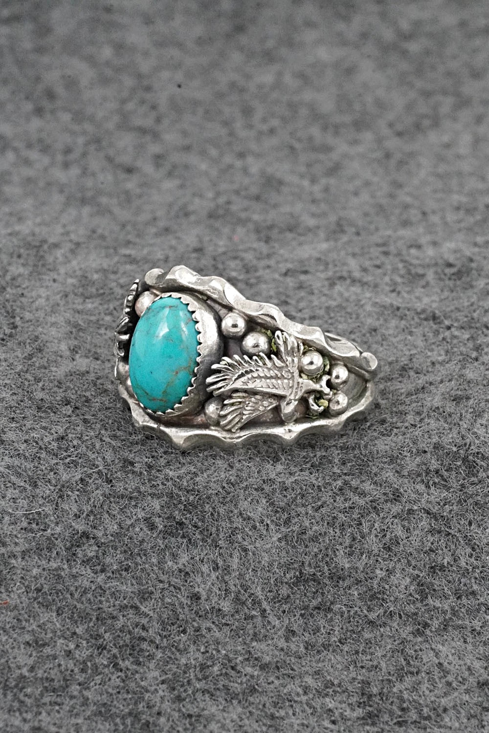 Turquoise & Sterling Silver Ring - Genevieve Francisco - Size 14