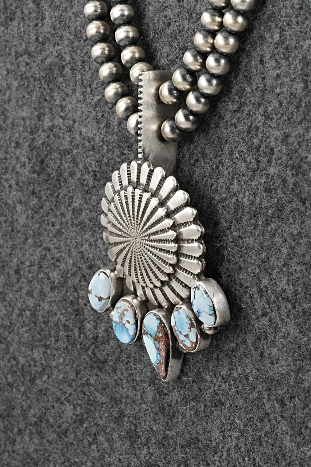 Turquoise & Sterling Silver Necklace - Tom Lewis