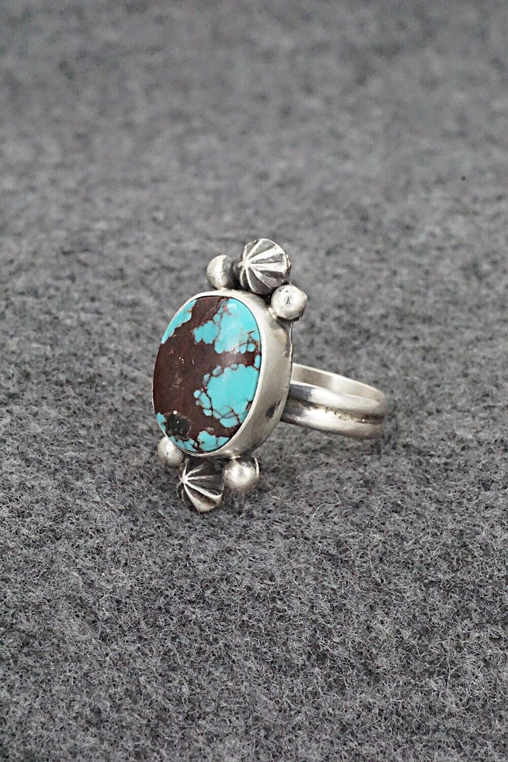 Turquoise & Sterling Silver Ring - Darrin Livingston - Size 7 Adj.