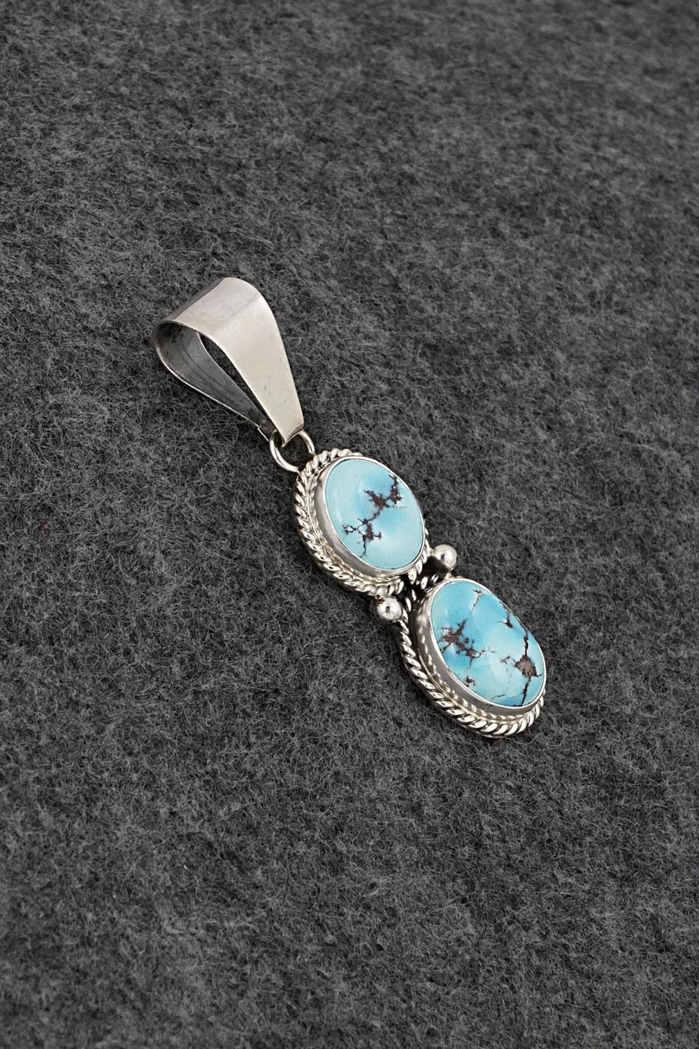 Turquoise & Sterling Silver Pendant - Eugene Gruber