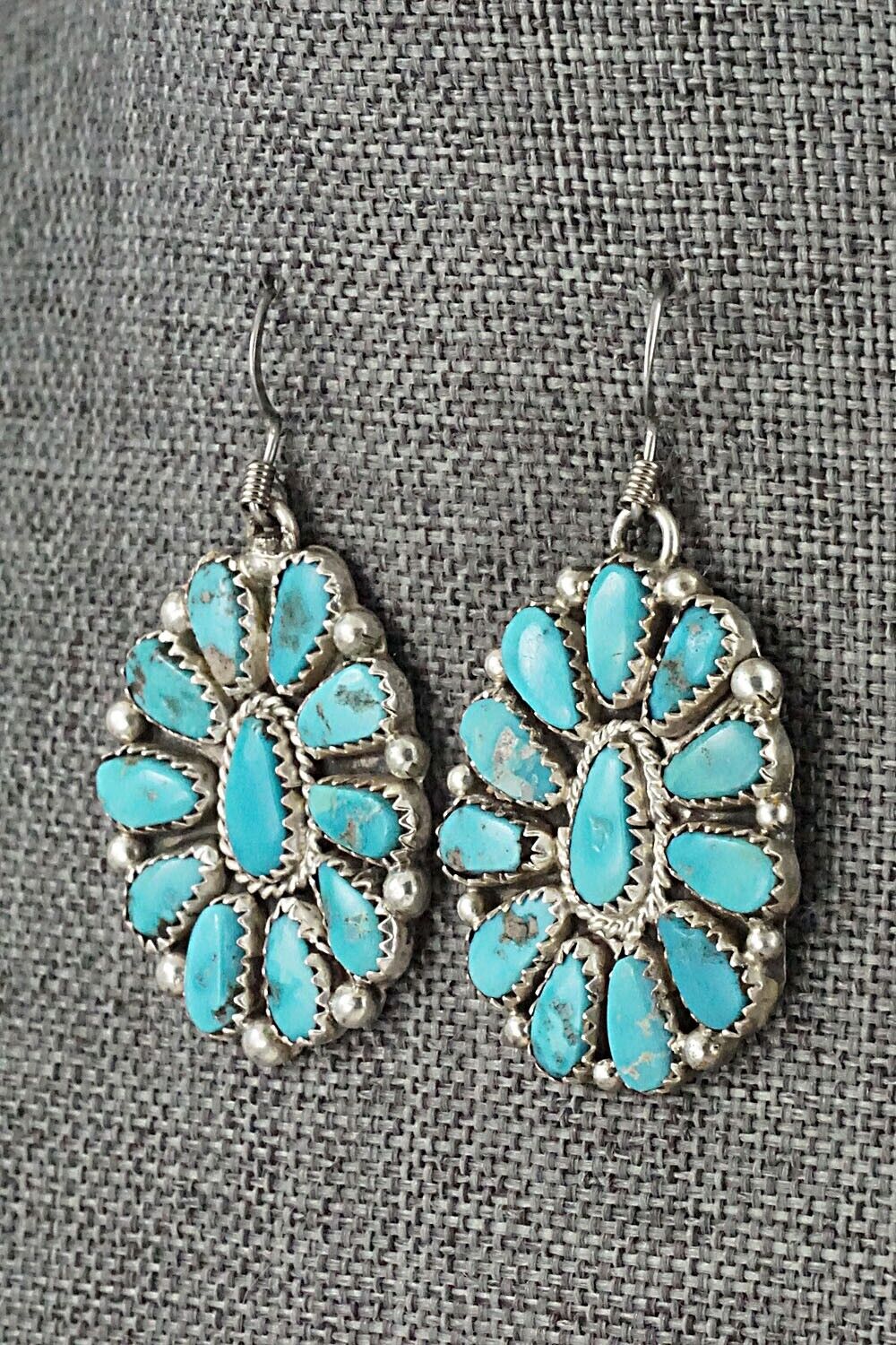 Turquoise & Sterling Silver Necklace & Earrings Set - Justina Wilson