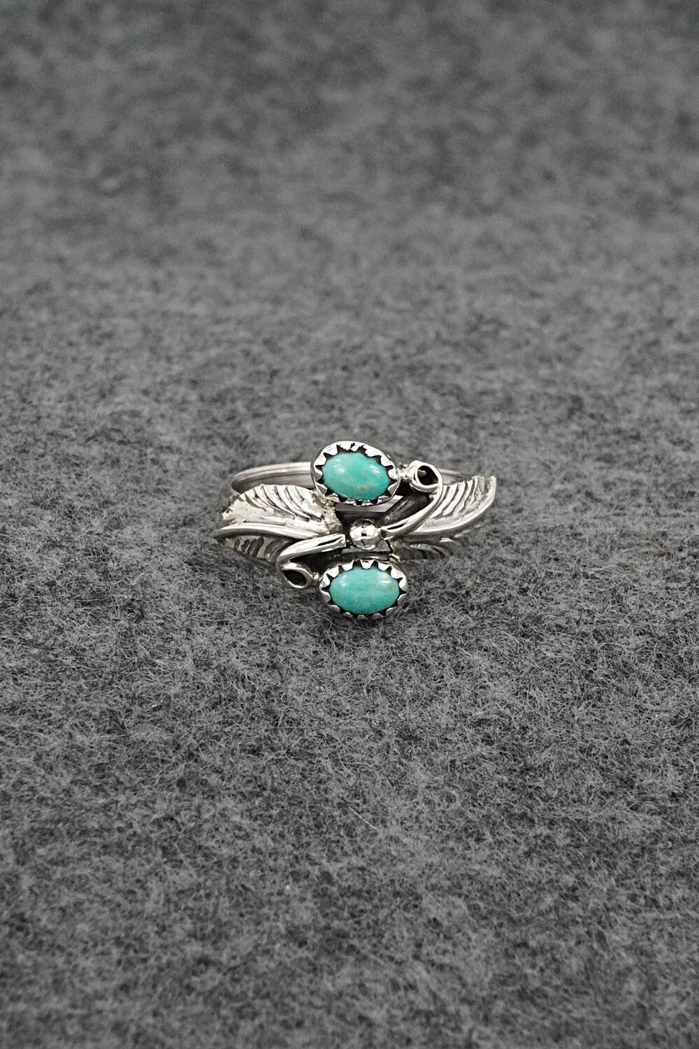 Turquoise & Sterling Silver Ring - Harry B. Yazzie - Size 8