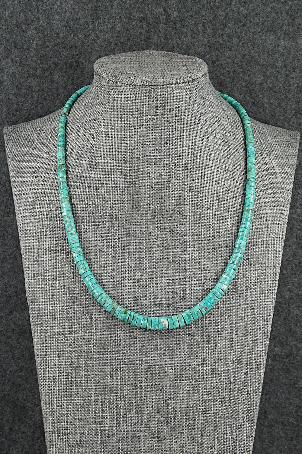Turquoise & Sterling Silver Necklace 18" - Doreen Jake