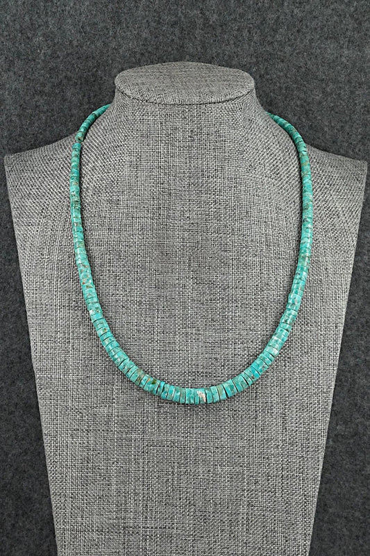 Turquoise & Sterling Silver Necklace 18" - Doreen Jake