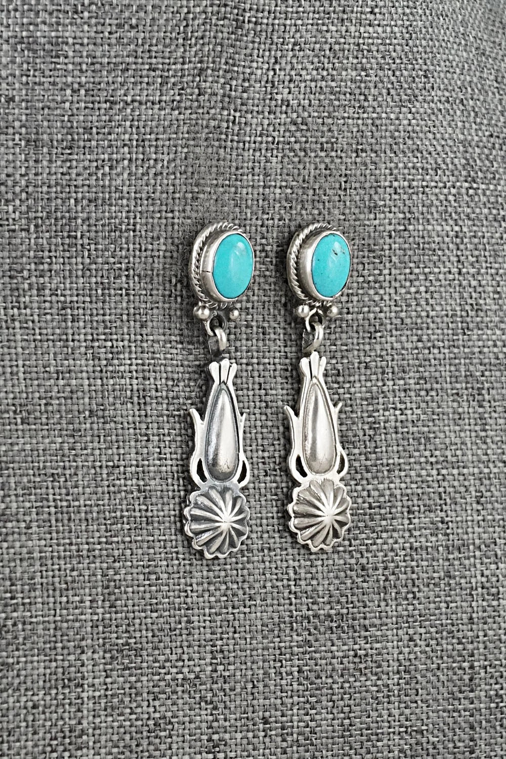 Turquoise & Sterling Silver Earrings - Verley Betone
