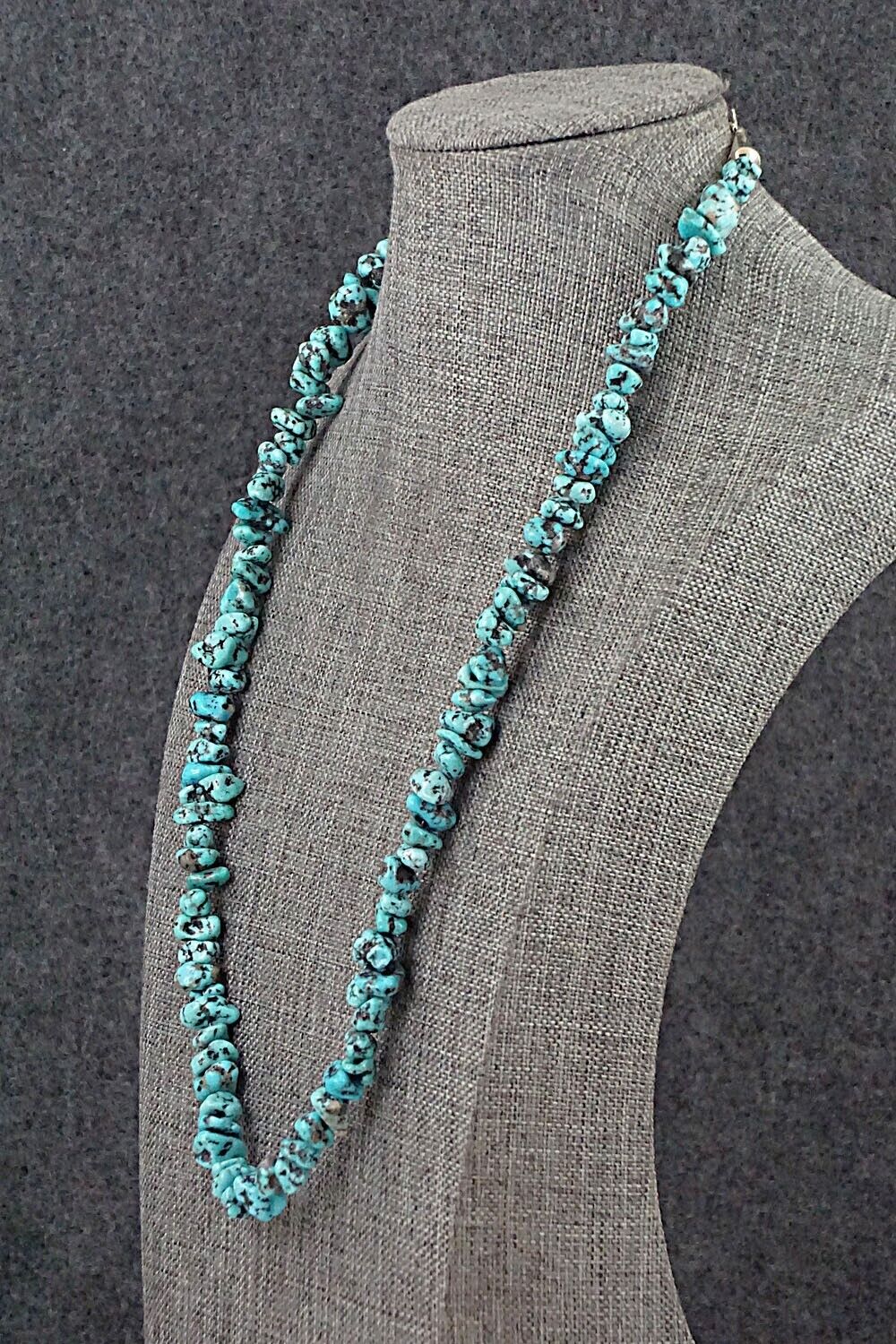 Turquoise & Sterling Silver Necklace 22" - Louise Joe