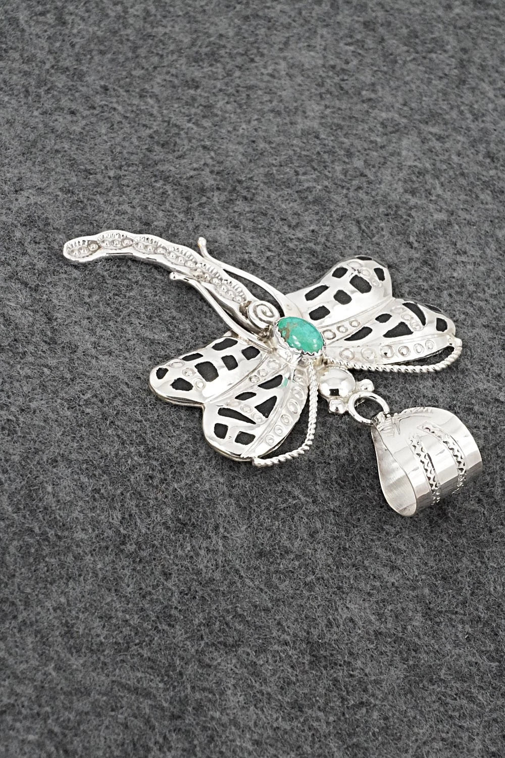 Turquoise & Sterling Silver Pendant - Alonzo Mariano