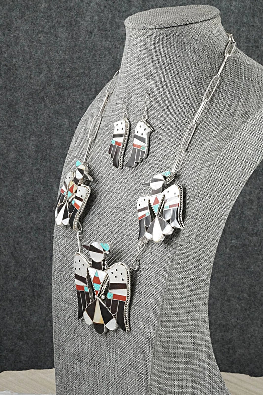 Multi-Stone & Sterling Silver Inlay Necklace Set - Corraine Shack