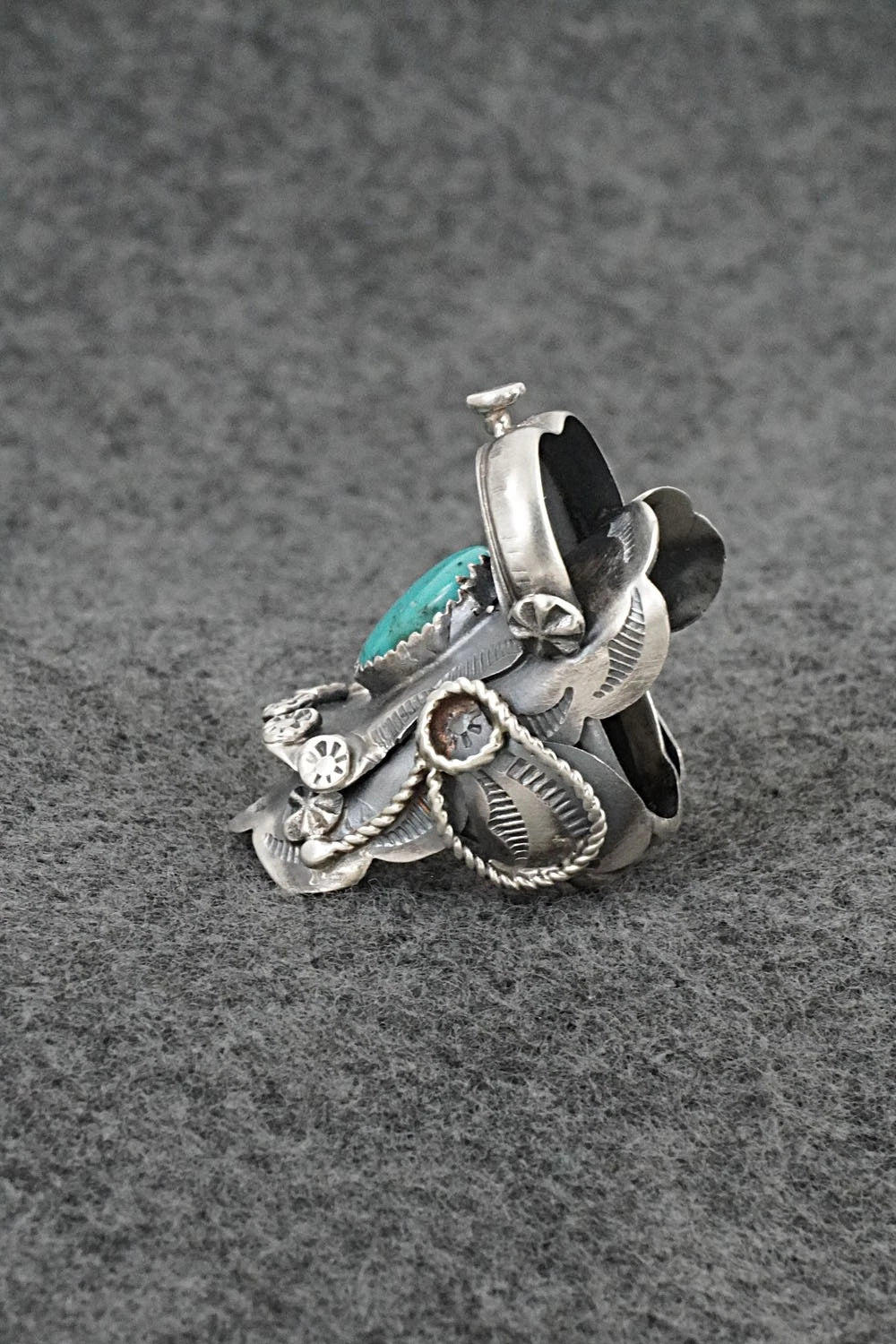 Turquoise & Sterling Silver Ring - Tim Yazzie - Size 7.5