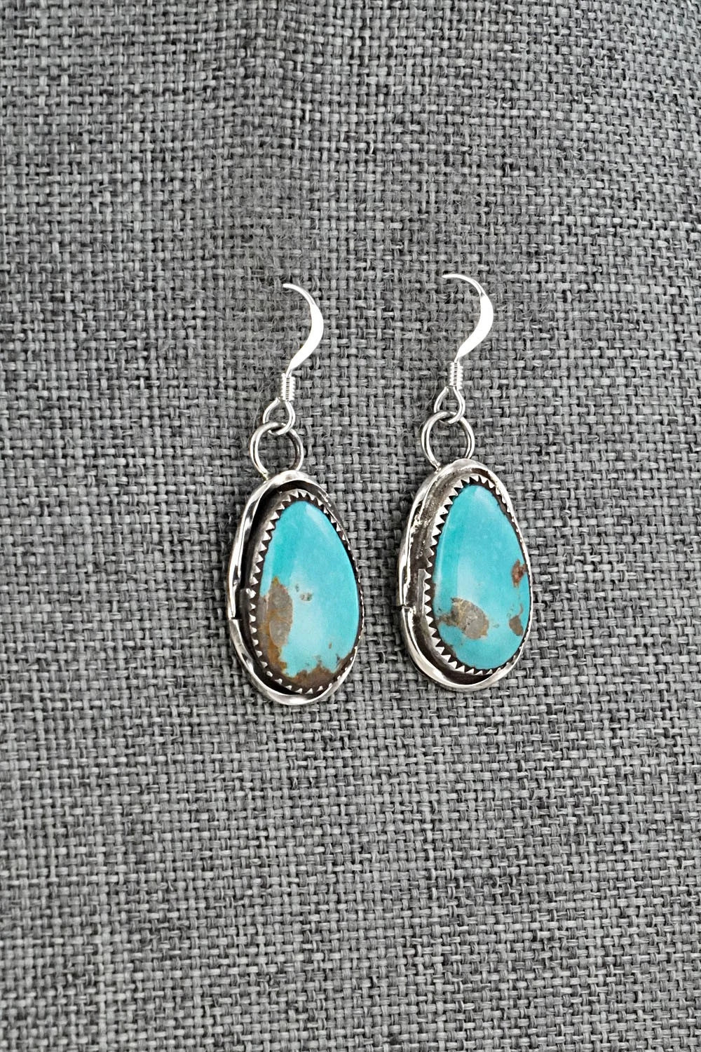 Turquoise & Sterling Silver Earrings - Ernest Hawthorne