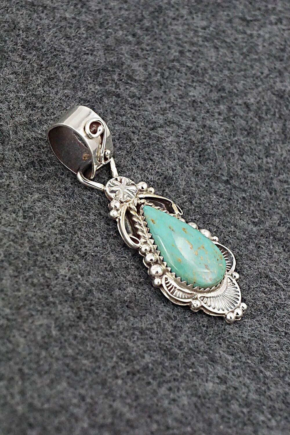 Turquoise & Sterling Silver Pendant & Earrings Set - Anthony Brown