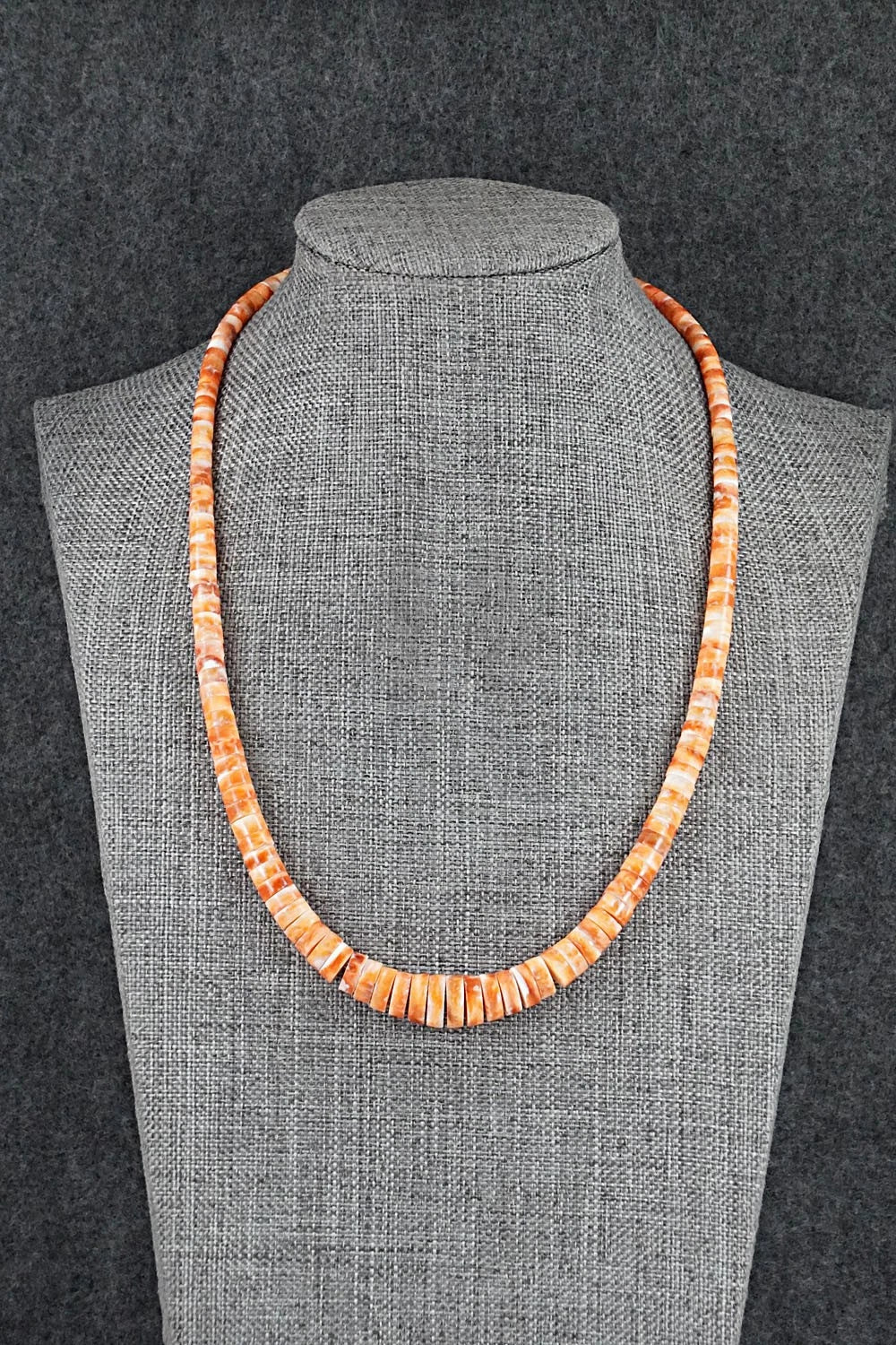 Spiny Oyster & Sterling Silver Necklace 18" - Doreen Jake
