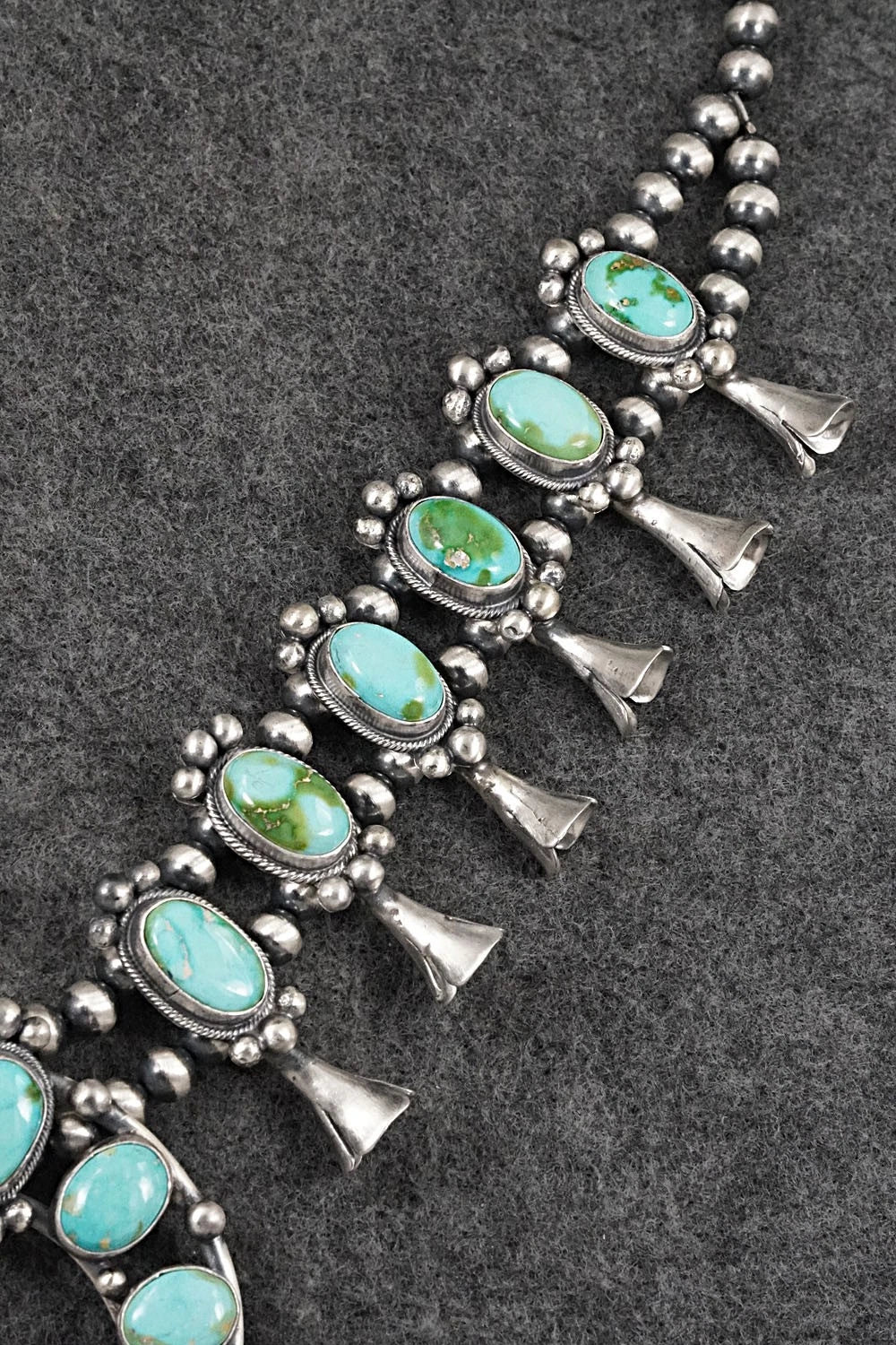 Turquoise & Sterling Silver Squash Blossom Set - Darrin Livingston