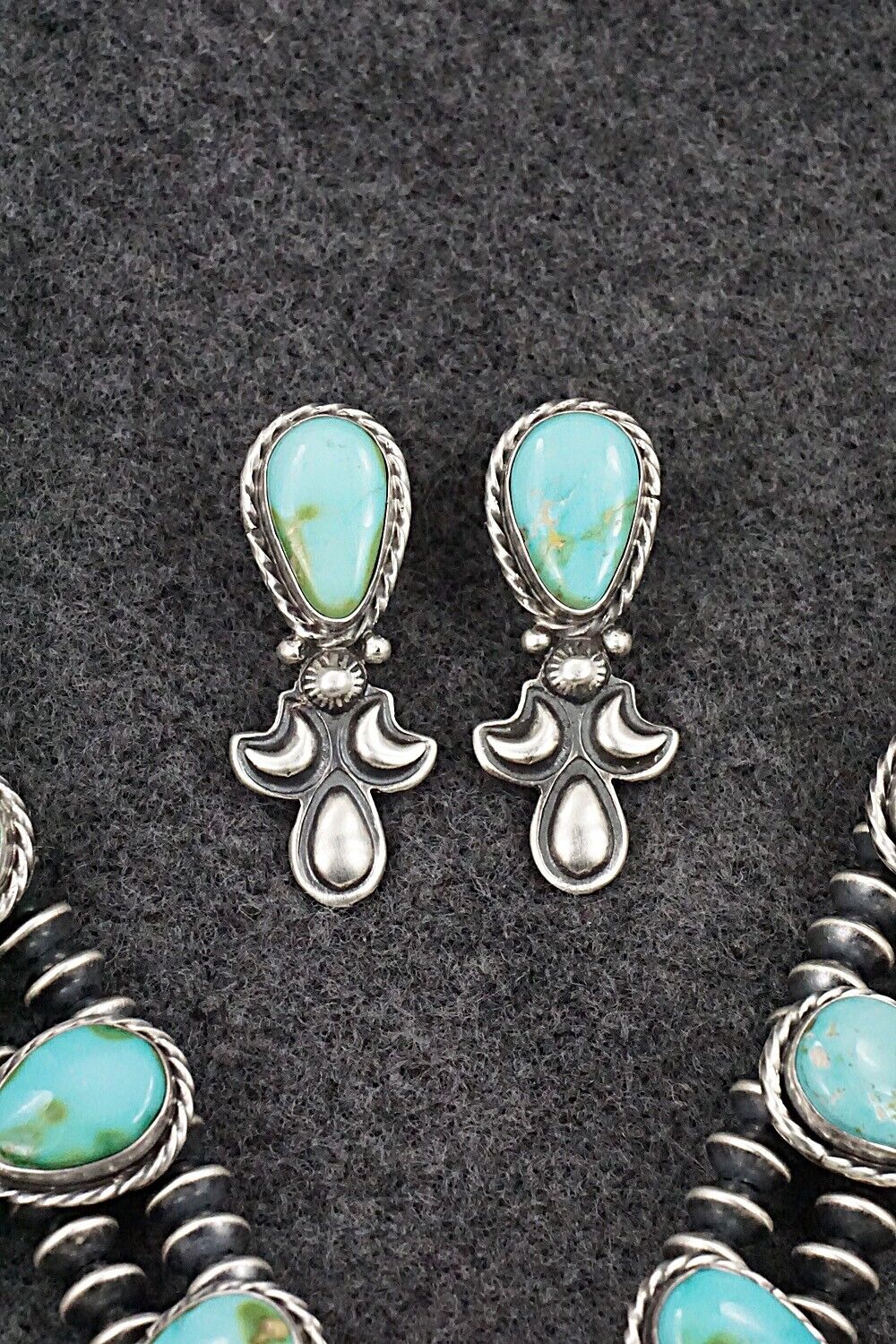 Turquoise & Sterling Silver Squash Blossom Set - Adrienne Gordon