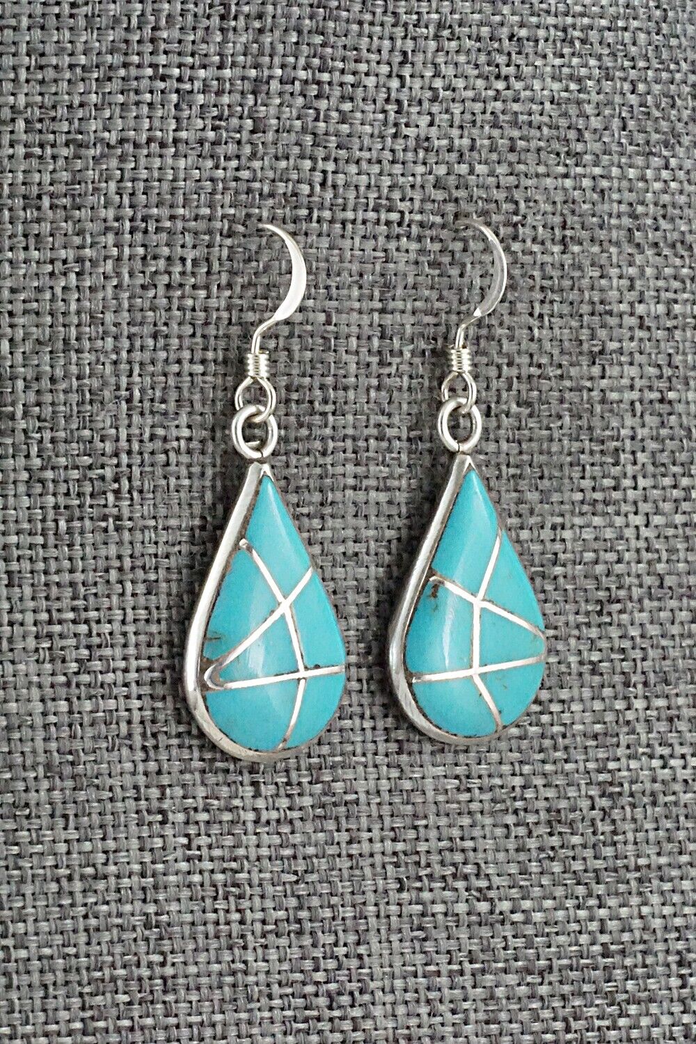 Turquoise & Sterling Silver Inlay Earrings - Laurie Kallestewa