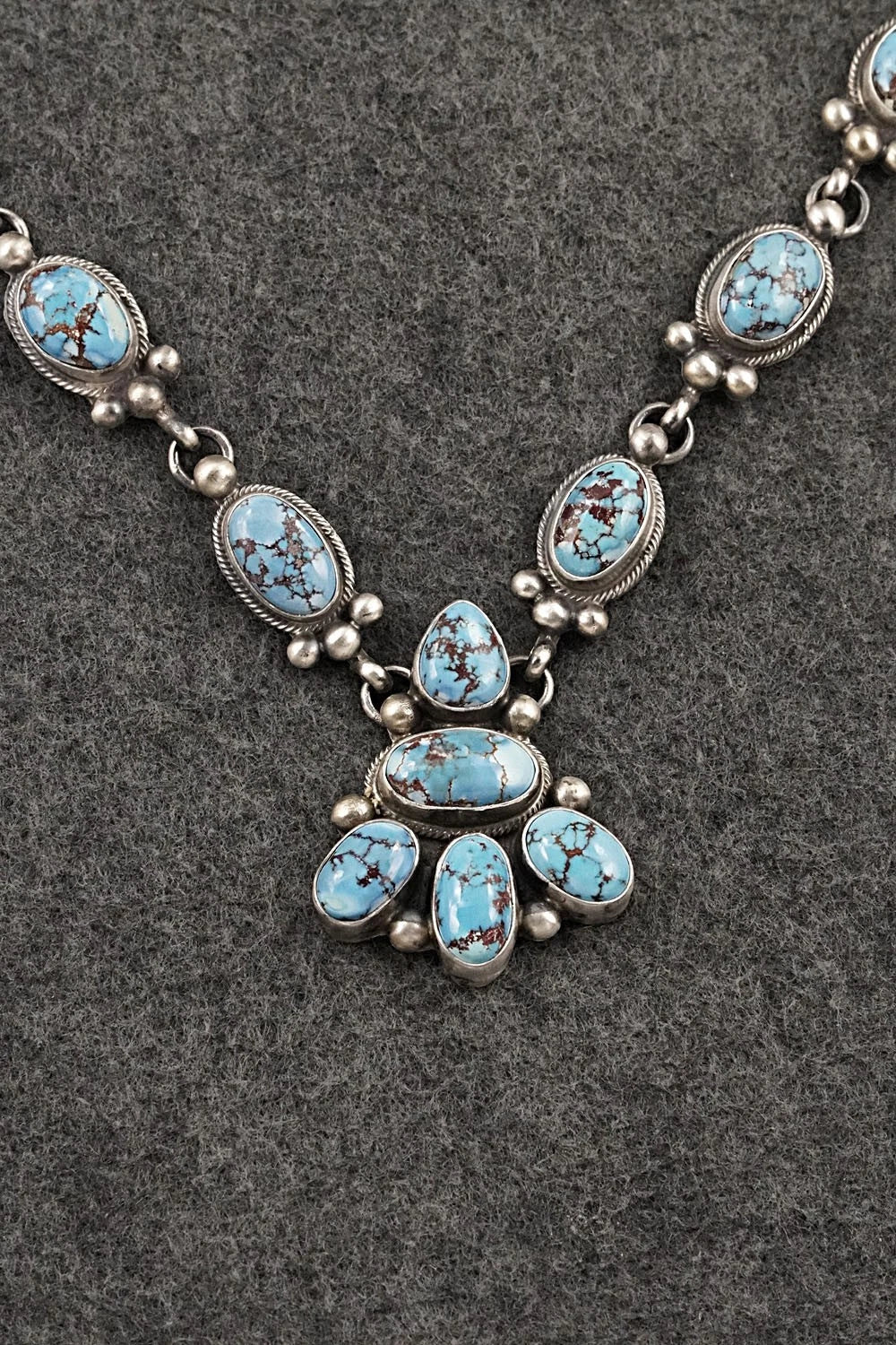 Turquoise & Sterling Silver Necklace and Earrings Set - Kathleen Livingston