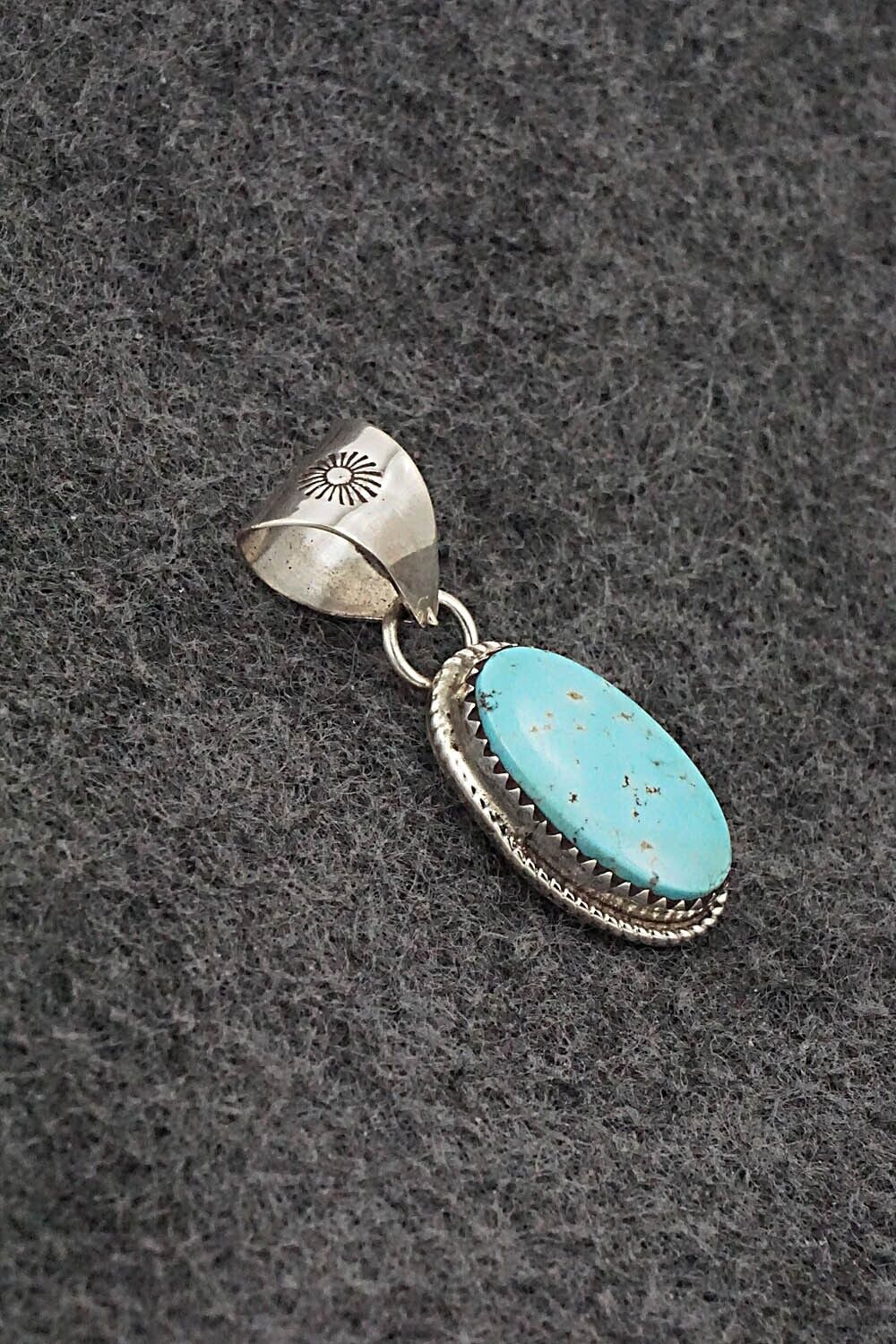 Turquoise & Sterling Silver Pendant - Ernest Hawthorne