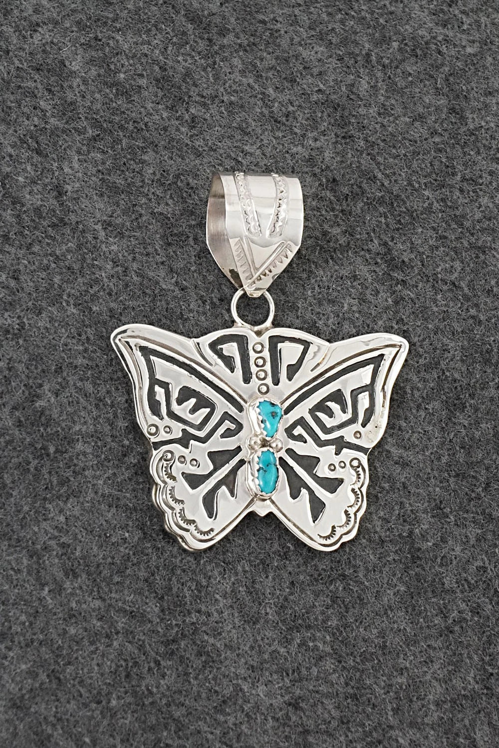 Turquoise & Sterling Silver Pendant - Alonzo Mariano