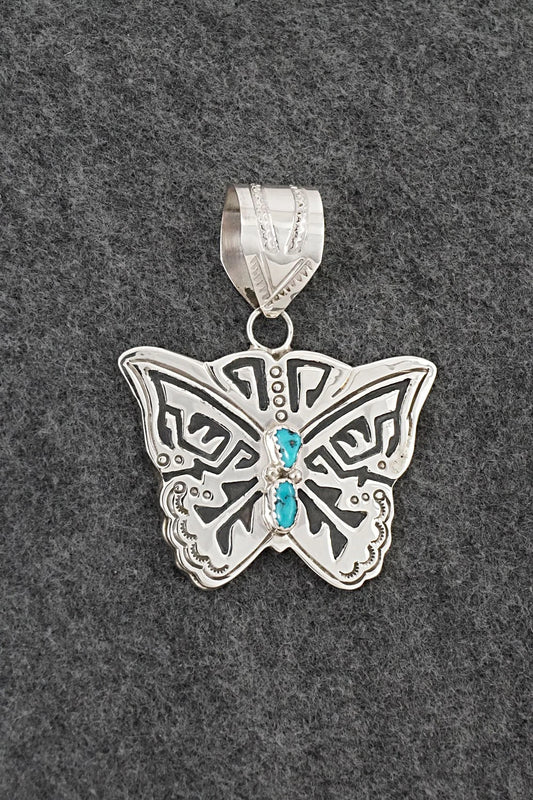 Turquoise & Sterling Silver Pendant - Alonzo Mariano
