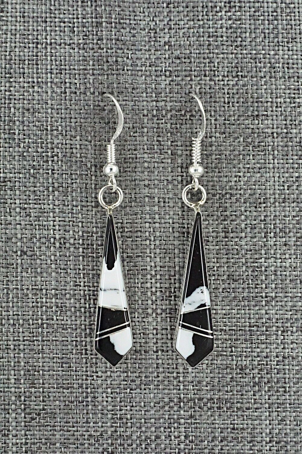 White Buffalo & Sterling Silver Earrings - Marilyn Yazzie