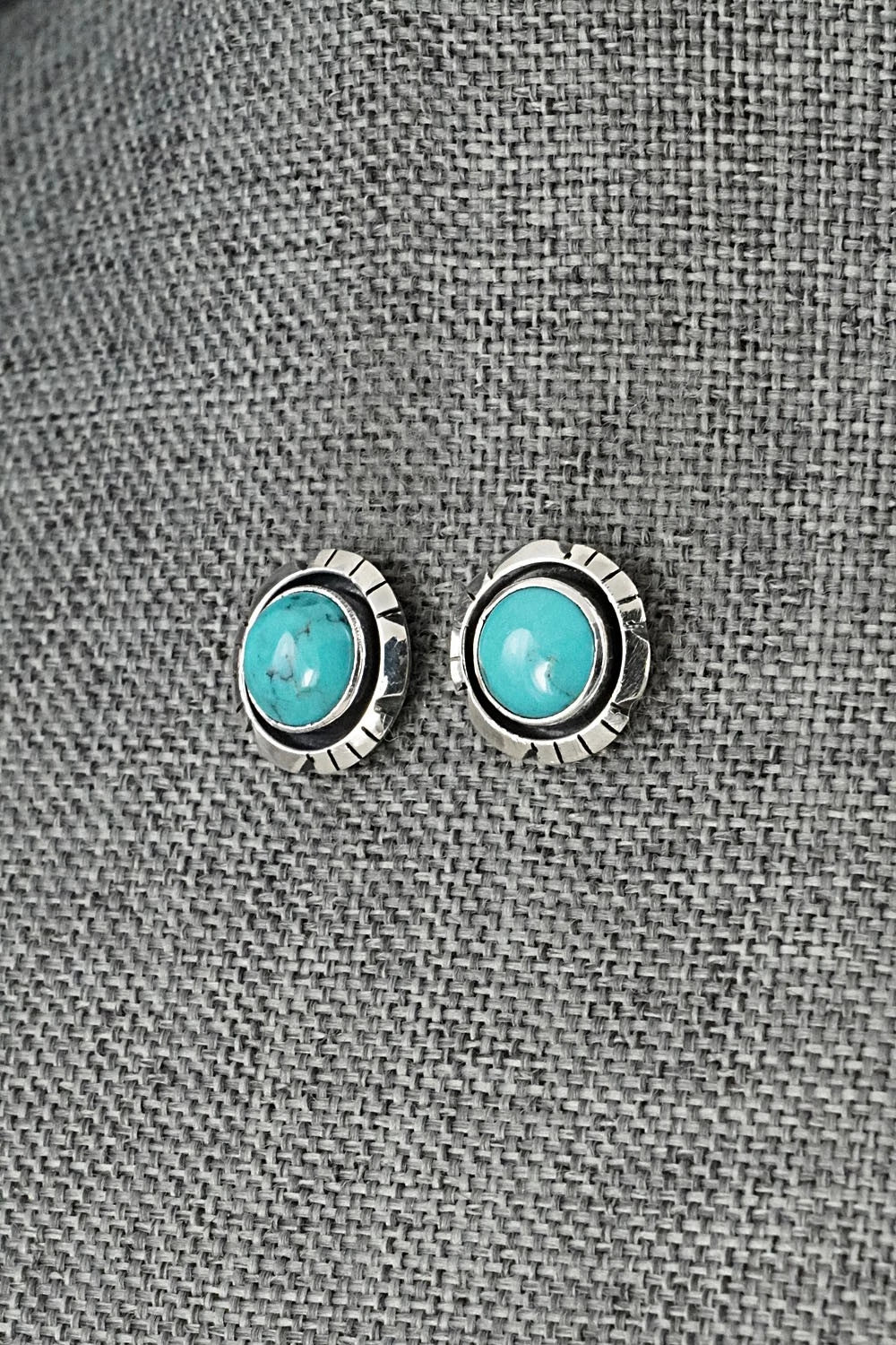Turquoise & Sterling Silver Earrings - Amos Begay