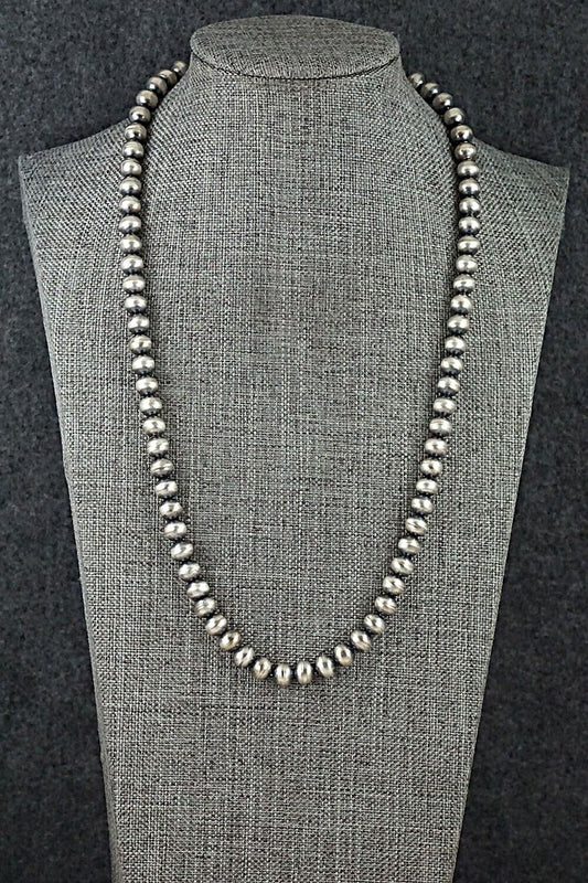 Sterling Silver Navajo Pearl Necklace 20" - Bryannen Halwood