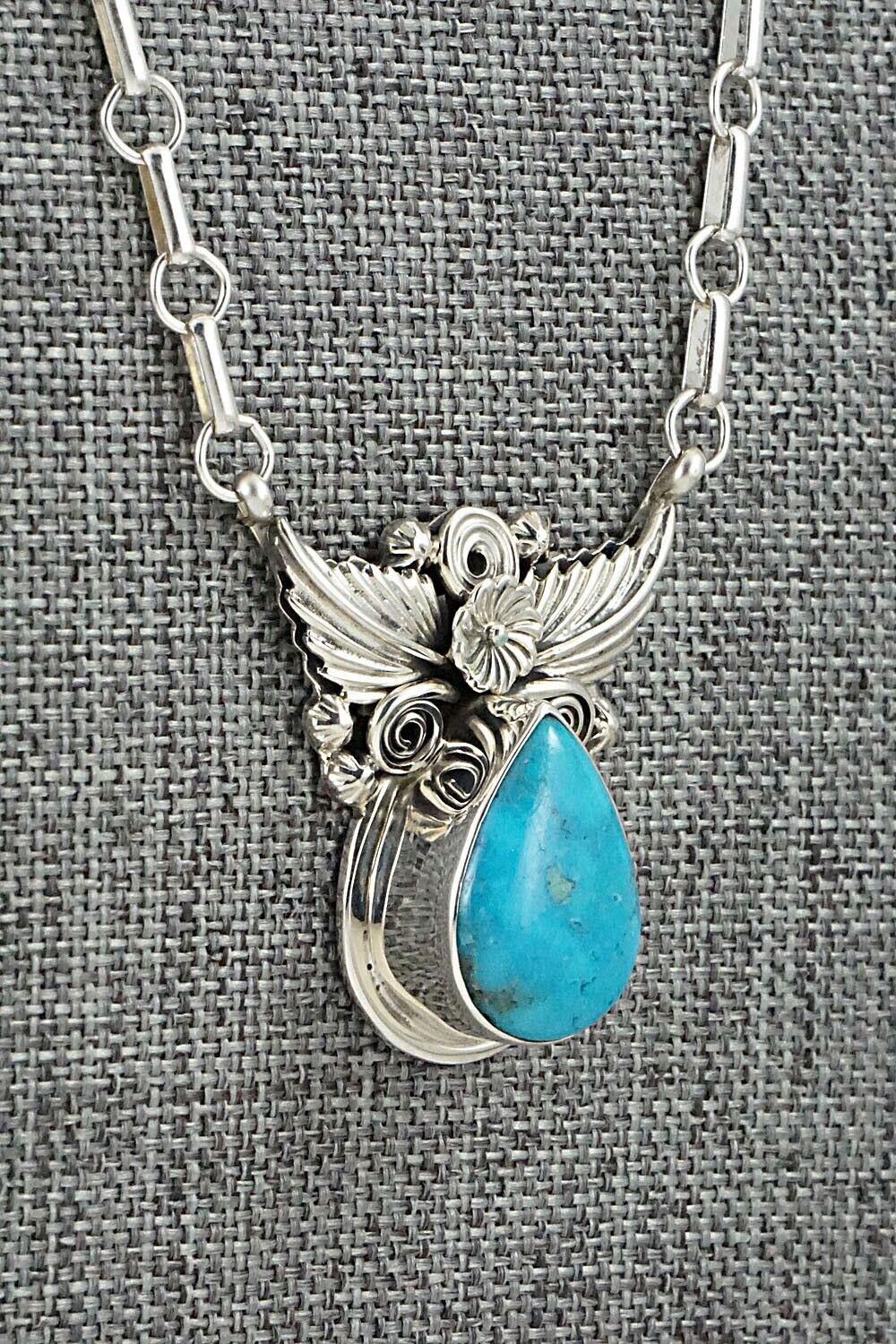 Turquoise & Sterling Silver Necklace - Loretta Delgarito