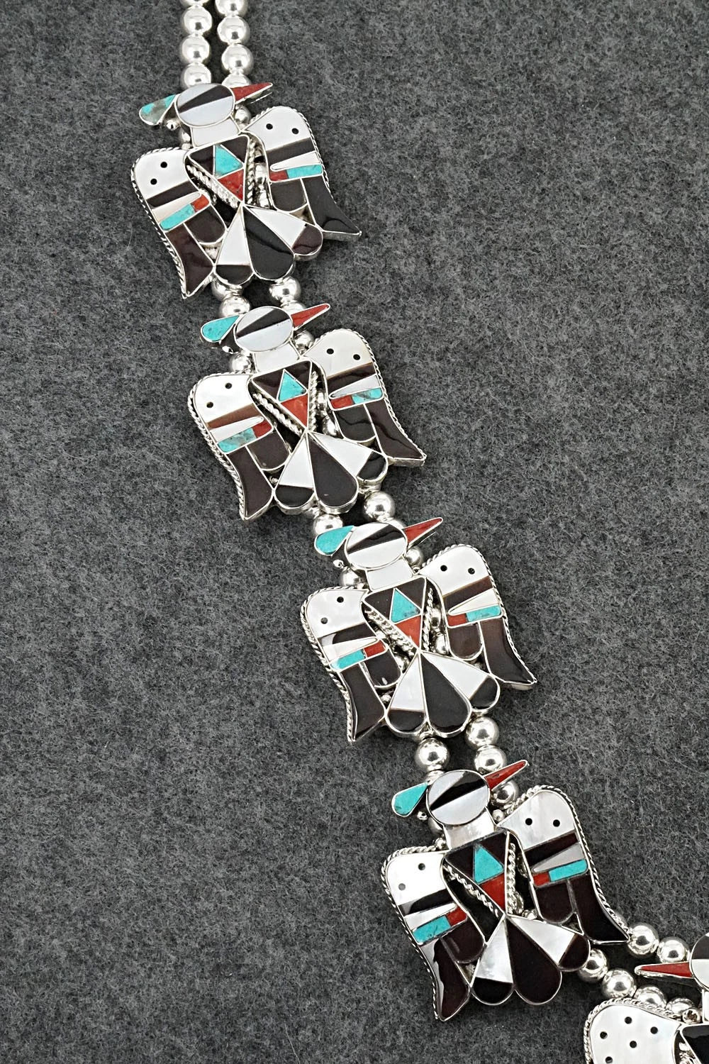 Multi-Stone & Sterling Silver Inlay Necklace Set - Bobby Shack