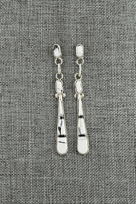 White Buffalo & Sterling Silver Earrings - Terrance Panteah