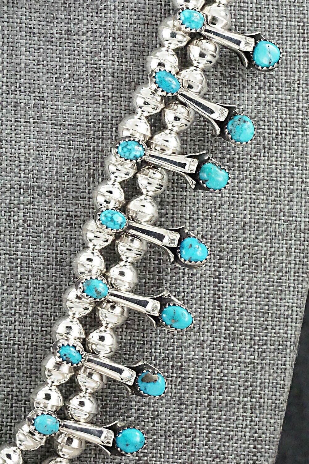 Turquoise & Sterling Silver Squash Blossom Set - Phil Garcia