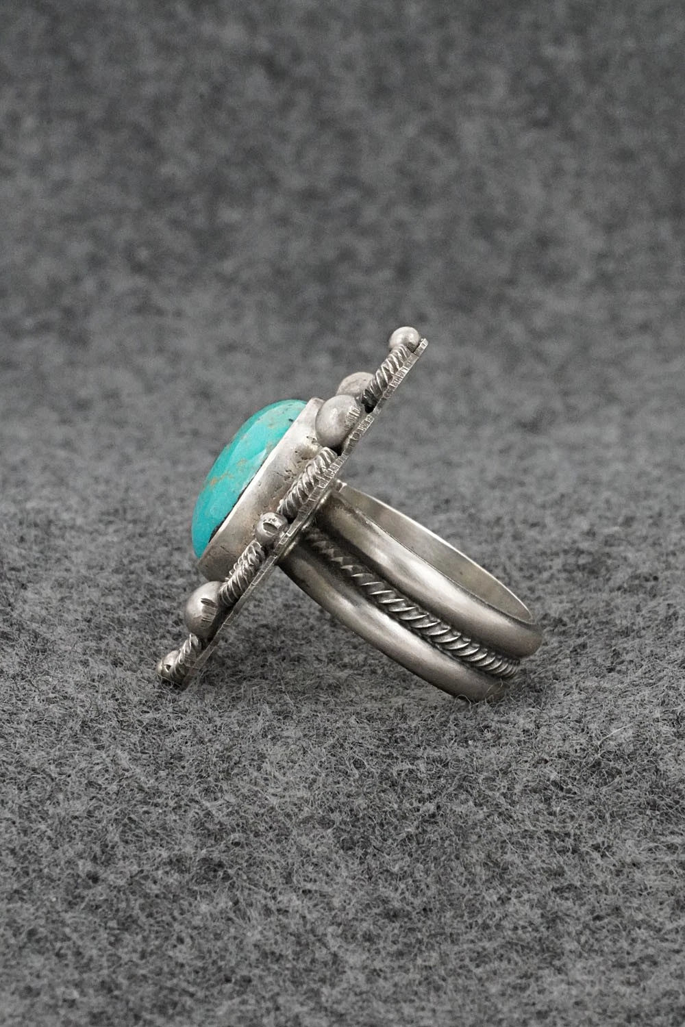 Turquoise & Sterling Silver Ring - Michael Calladitto - Size 8