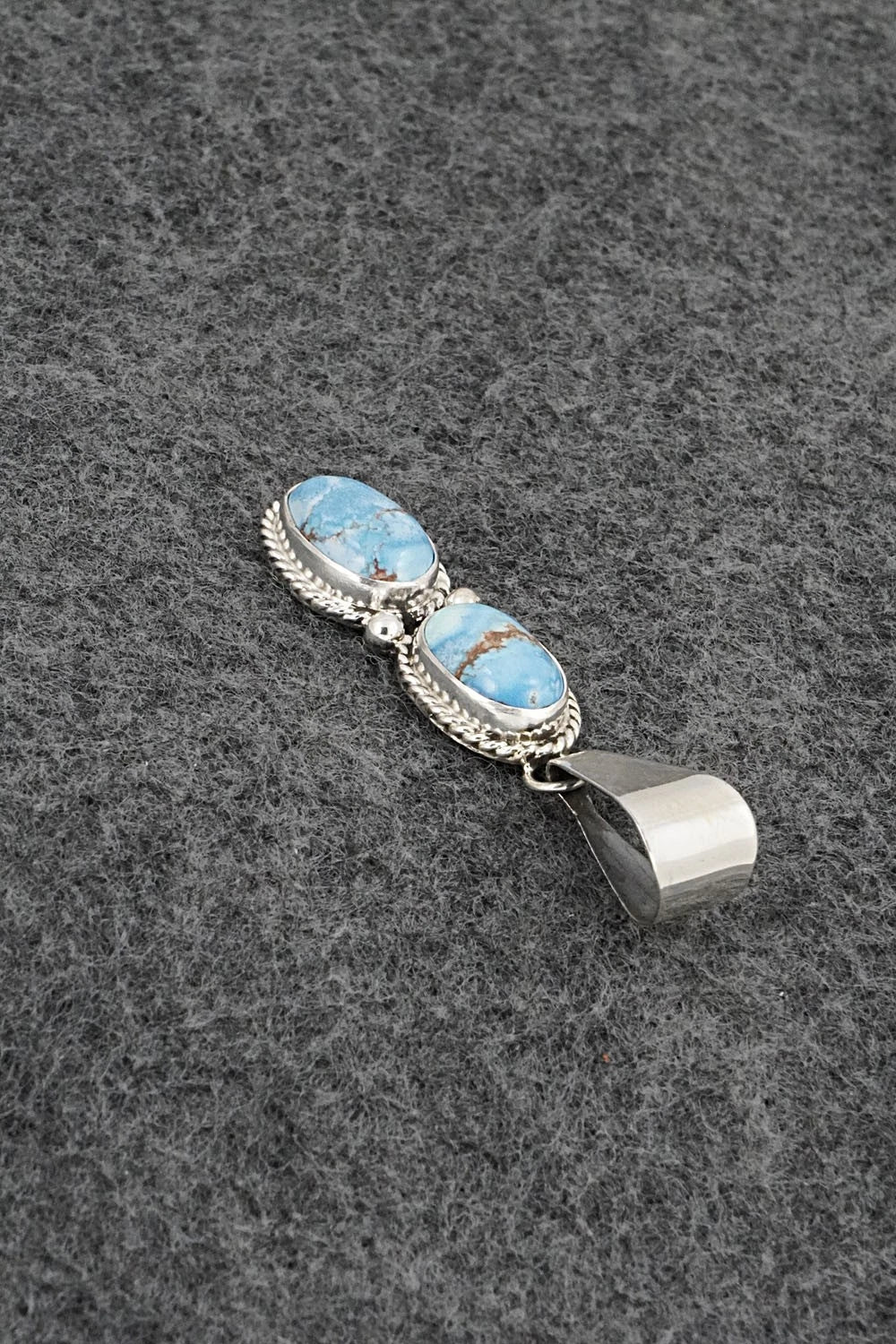 Turquoise & Sterling Silver Pendant - Eugene Gruber