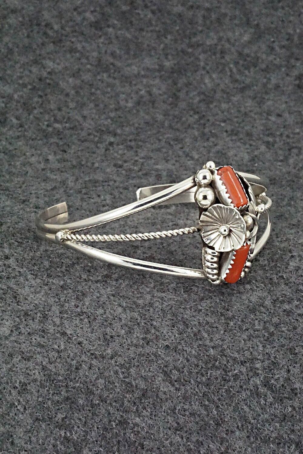 Coral & Sterling Silver Bracelet - Max Calladitto