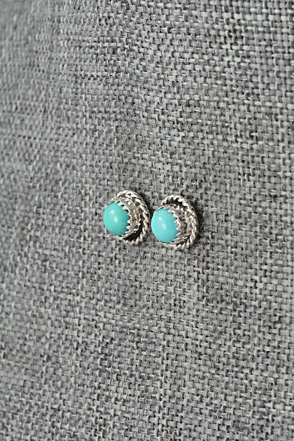 Turquoise & Sterling Silver Earrings - Larson Chee