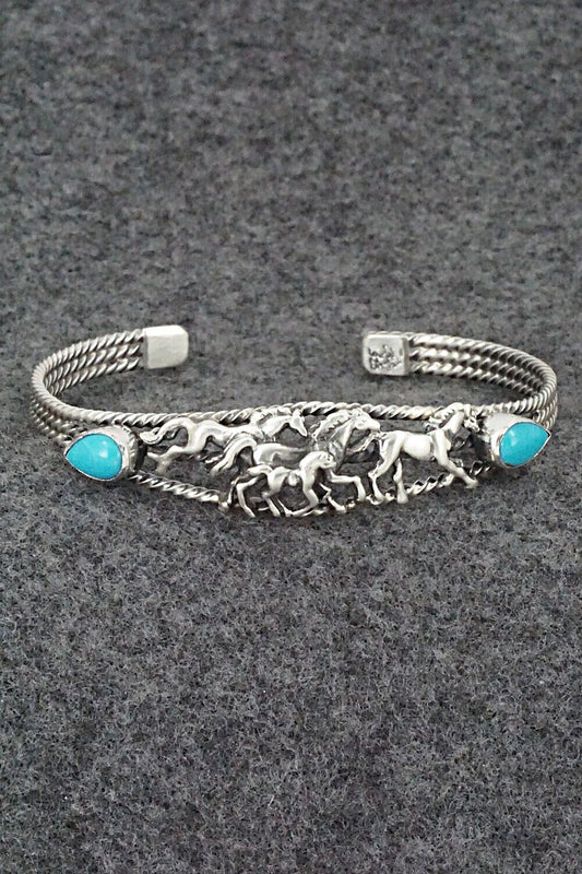 Turquoise & Sterling Silver Bracelet - Bobby Platero