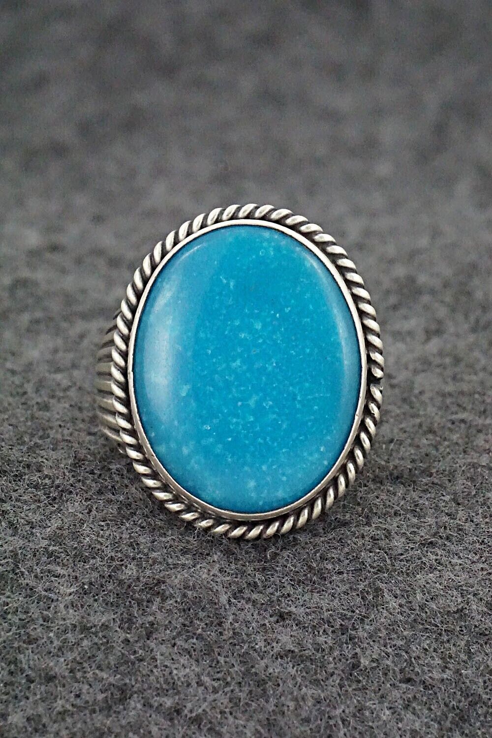 Turquoise & Sterling Silver Ring - Samuel Yellowhair - Size 7.75