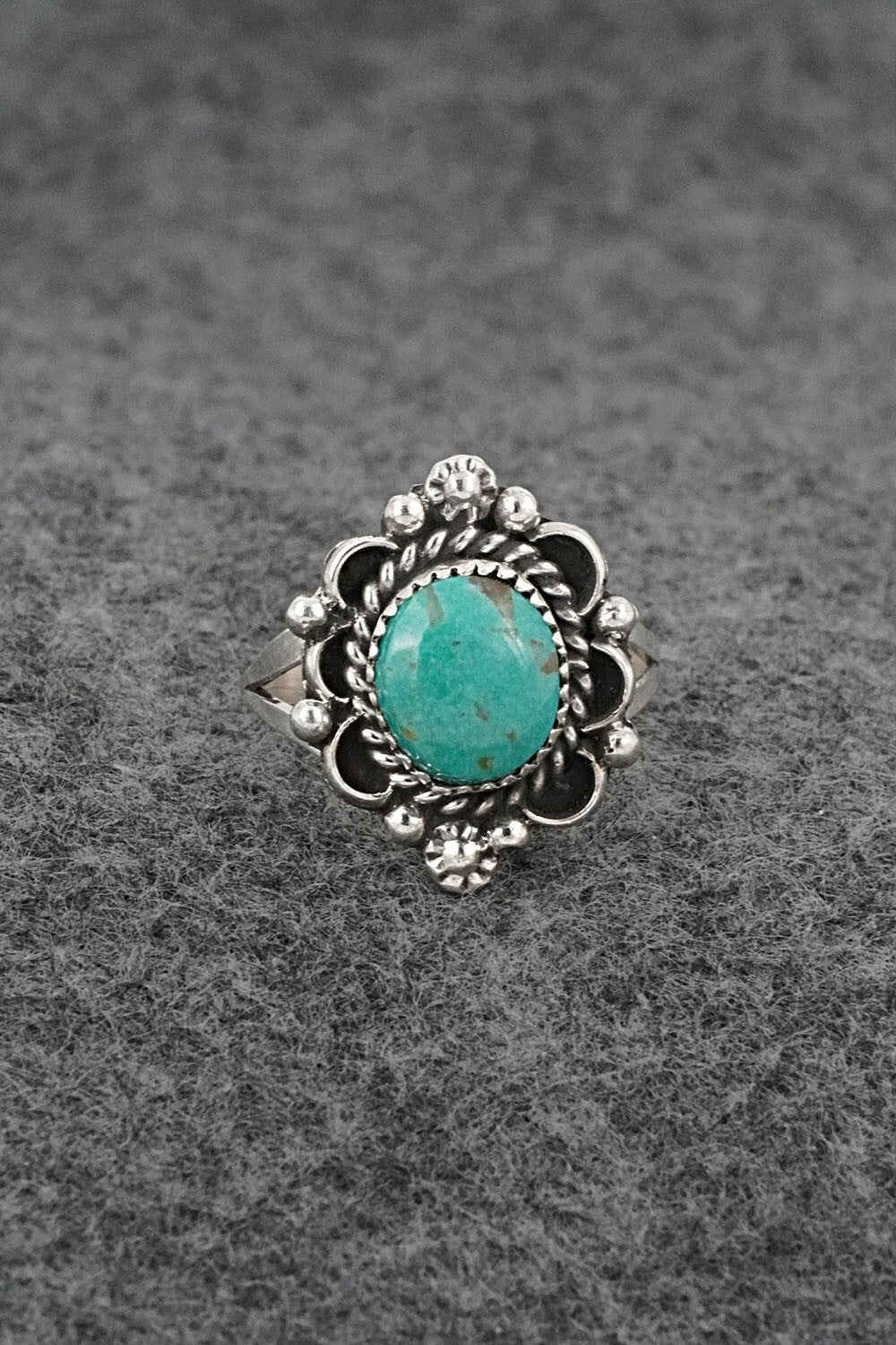 Turquoise & Sterling Silver Ring - Frieda Martinez - Size 8