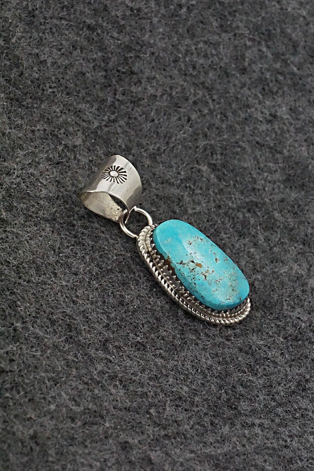 Turquoise & Sterling Silver Pendant - Ernest Hawthorne